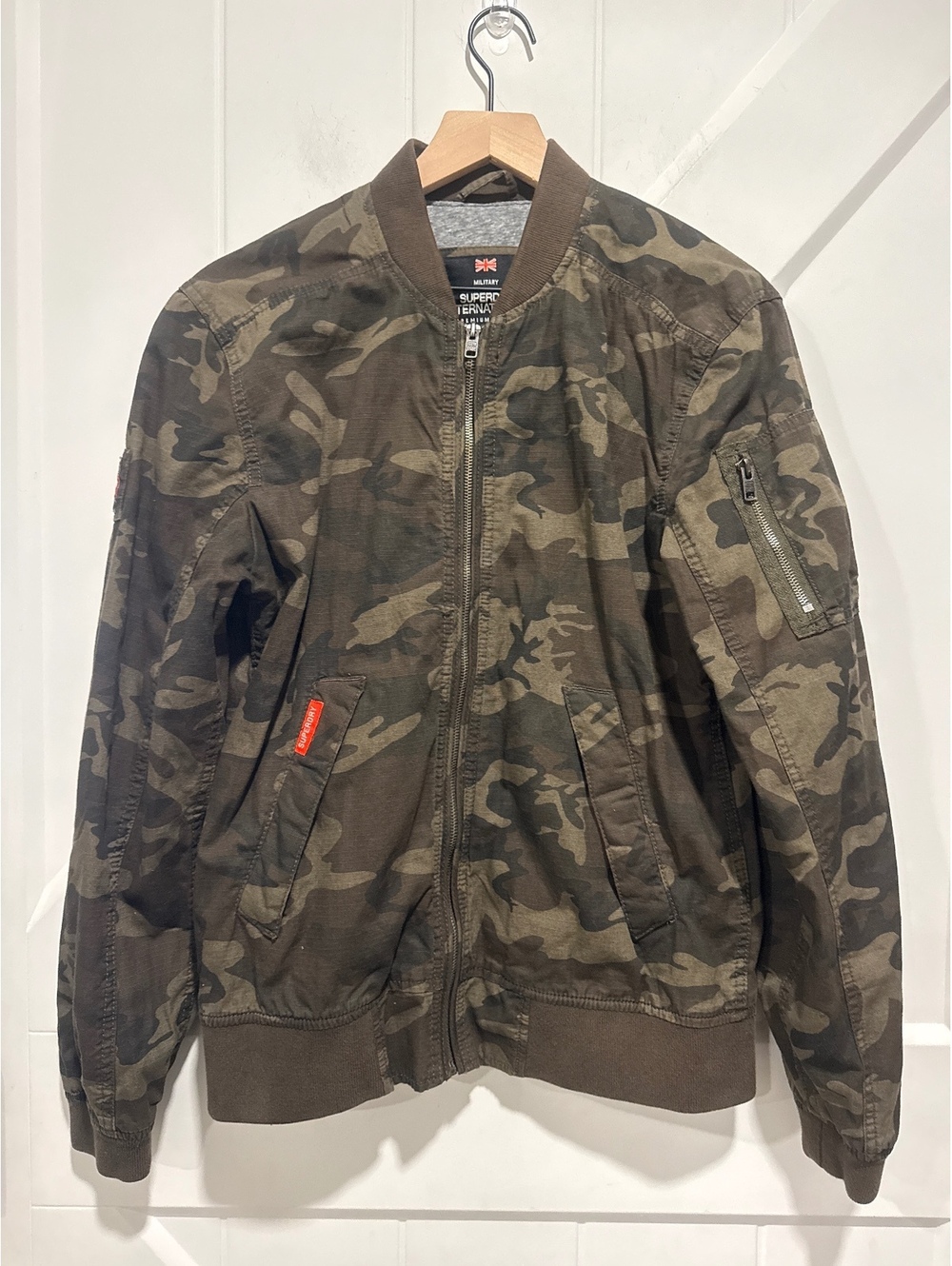 Superdry The Rookie Camo Military Bomber Jacket, Size S